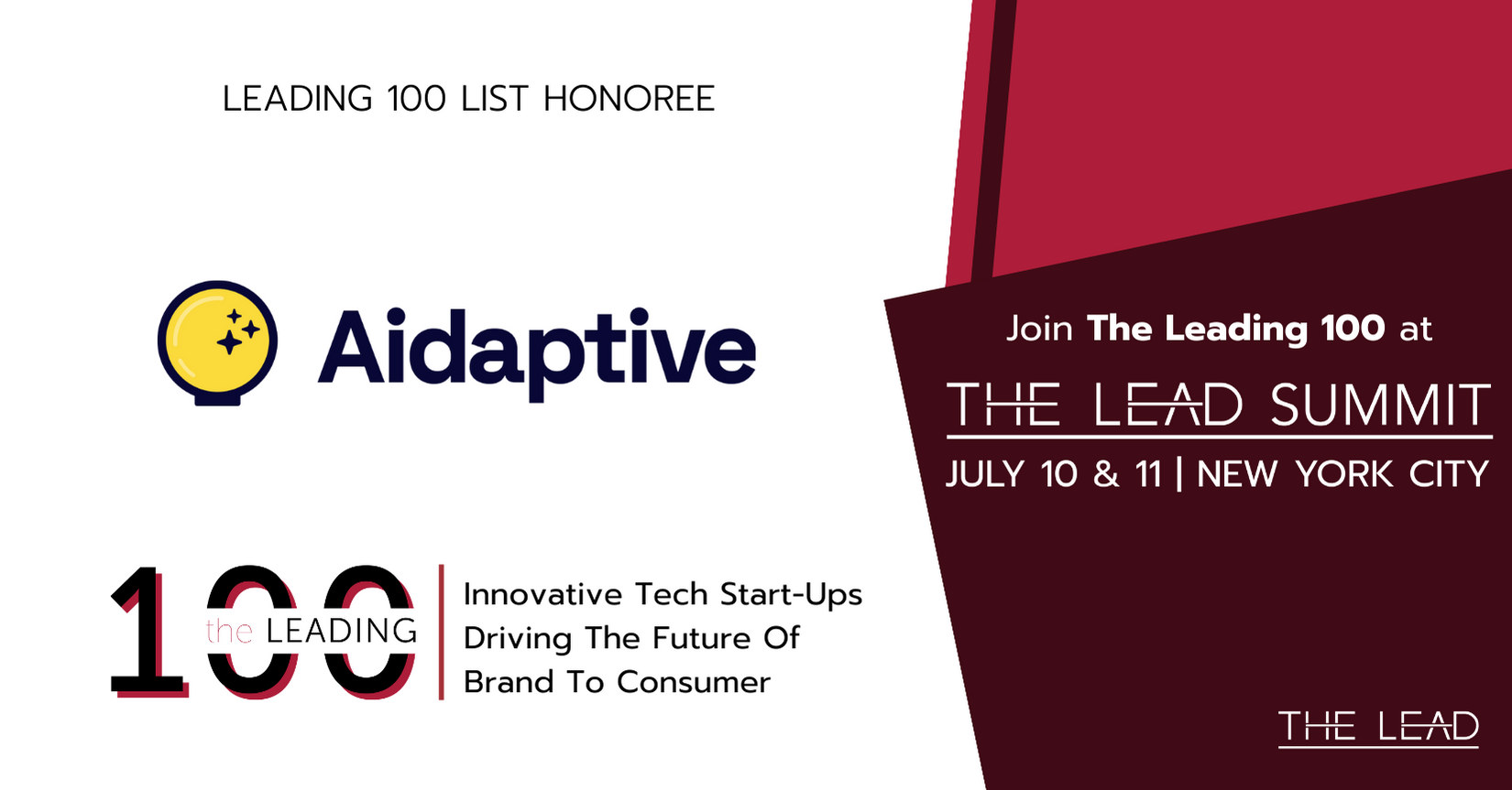 Aidaptive Recognized as a Leading Innovator in eCommerce with Leading 100 Award